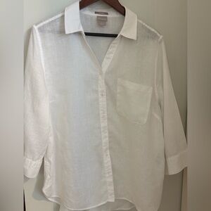 SOLD **ITEM NOT FOR SALE ***Chico's White  100%Linen Size 3 (US Size 16/18) B